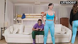 lucky virgin stepsis rides stepbro cowgirl anal cumshot tits horny hostel