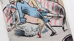 Vintage erotic art captures timeless sensual beauty.