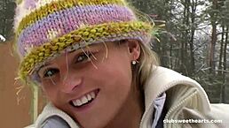 ohh masturbating naked in snow feels so tight and cold on my perfect body!