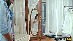 innocent bride cheats with huge cock next to oblivious groom