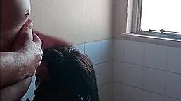 Grandpa Daddy Best Ebony Blowjob Bathroom Doggystyle