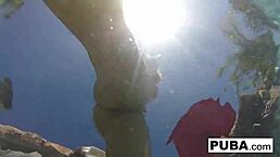 Olivia's Big Tits Pool Masturbation Fun