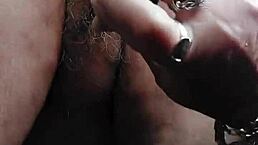 granny fucks hairy german pussy with thick cucumber deep