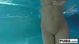 Olivia's Big Tits Pool Masturbation Fun