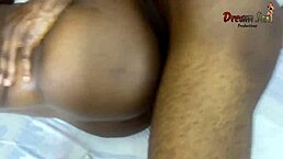 My big ass ebony babe creams hard riding his monster cock cowgirl style