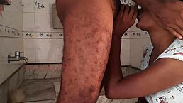 Neighbor fucks my hot Indian girl hard in the bathroom outdoors!