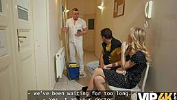 vip4k. czech doc gropes blonde wife tits during hospital gyno exam cure