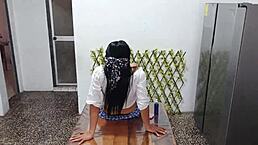 Old Man Pounds Young 18+ Latina Student Skirt