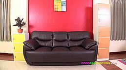 Thai Bar Girl's Bangkok Sofa Dance Reveals DDD+ Tits