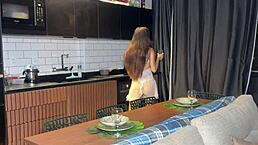 O Marido Da Minha Amiga Me Fodeu Na Cozinha While She Rests - Skinny Latina Housewife Submits