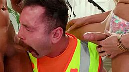 shemale boss barebacks crossdresser ass no cheating blowjob.