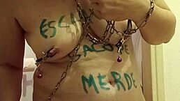 I'm the french slave in my toilet milking auto session