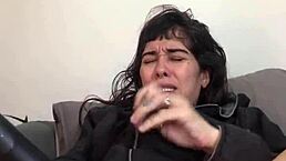 french emo cutie squirts huge from anal dildo in private goth show