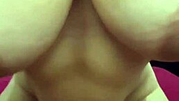 Curvy latina mommy shakes big tits riding cowgirl style