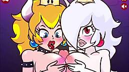 bowsette and boosette, crave hard cocks in pov threesome cumshot?