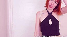 pixie pink pisses on floor gulps it back then anal punished with cucumber!