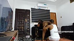 She gives hot sloppy bj, licks balls, eats pussy doggy then swallows huge load.