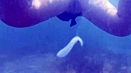 Mature BBW Wife's Juicy Pussy Creampied Underwater Poolside