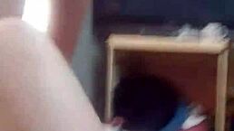 sluttish stepdaughter strips for daddy 😍 tiny tits handjob then rides cock backwards! 🔥