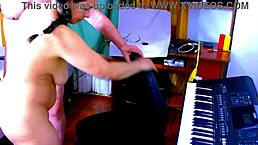 Shaved Big Ass Babe Shakes Jiggles While Jerking Monster Cock Closeup Orgasm