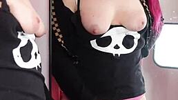 redhead tranny pinky cums hard mirror solo lingerie toys 😍💦