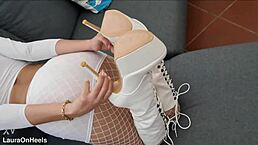 her perfect big ass in lingerie heels and fishnets drives me wild