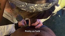 Tattooed Emo Nerd Chokes on Upside-Down Deepthroat Before Brutal Punished Garage Pounding