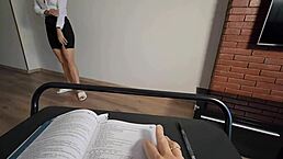 Did English Tutor Flash Juicy Pussy Without Panties In Garage?