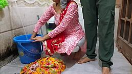 bhabhi i can't stop fucking you while washing clothes in risky bathroom outdoor