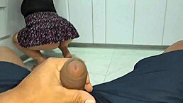 stepson pounds stepmom's wet pussy hard right in kitchen taboo