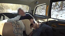 Brazilian Ebony Hottie Rides Big White Cock In Fake Taxi