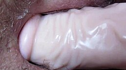 Shuddering Ecstasy Huge Dildo Pounds Dripping Wet Pussy