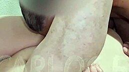 Hubby licks wife's tasty shaved mature pussy on bed 👅💦