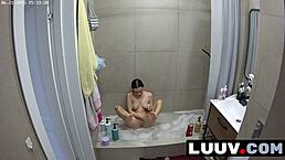 luuv beauty grossy showers showing off beautiful tits casually