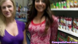 College babes ride my cock POV