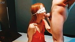 sexy red lingerie big tits stepsis sucks cum homemade