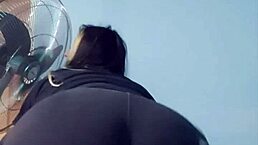 BBW Bends in Tight Yoga Shorts Teasing Bubble Butt