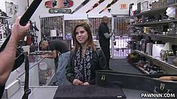 Pawnshop Rockstar Facial Cumshot Shocks Latina Amateur in Hidden Cam Fuck