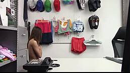 officer rips clothes off milf shoplifter bends her over for doggystyle slave punishment