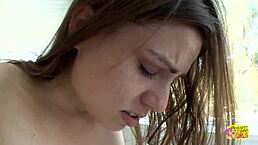 this pale lesbian babe gets her pussy licked deep by sexy redhead friend