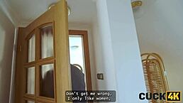 cuck4k skinny euro teen in stockings fucks old cock while husband watches her best sex