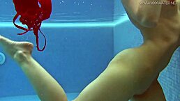 yo check lina mercury rocking red lingerie underwater at the pool