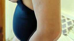 StepMom masturbates beach stepson fucks cums deep pussy inside