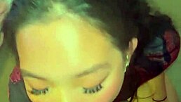 asian babe in dress sloppy blowjob doggystyle huge creampie