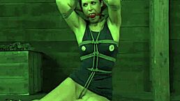 india summer's tits bound overarm in bdsm rope